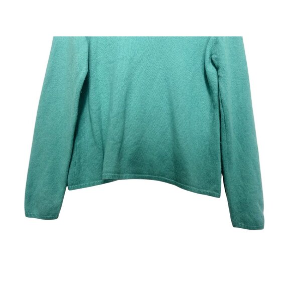 Vintage Charter Club 100% Cashmere Sweater Women Medium Green Preppy Office - Picture 9 of 10